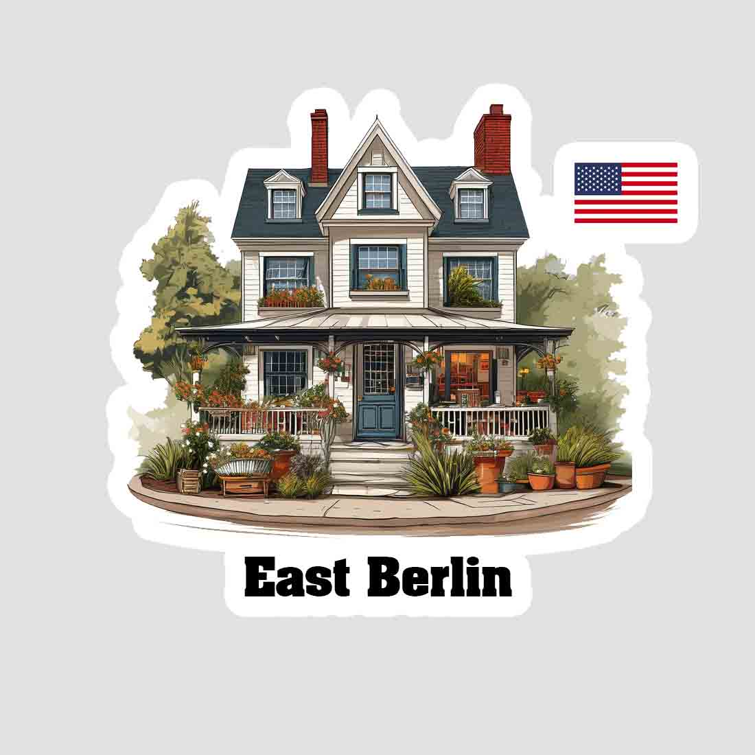 East Berlin Home Town Office Shop USA Sticker