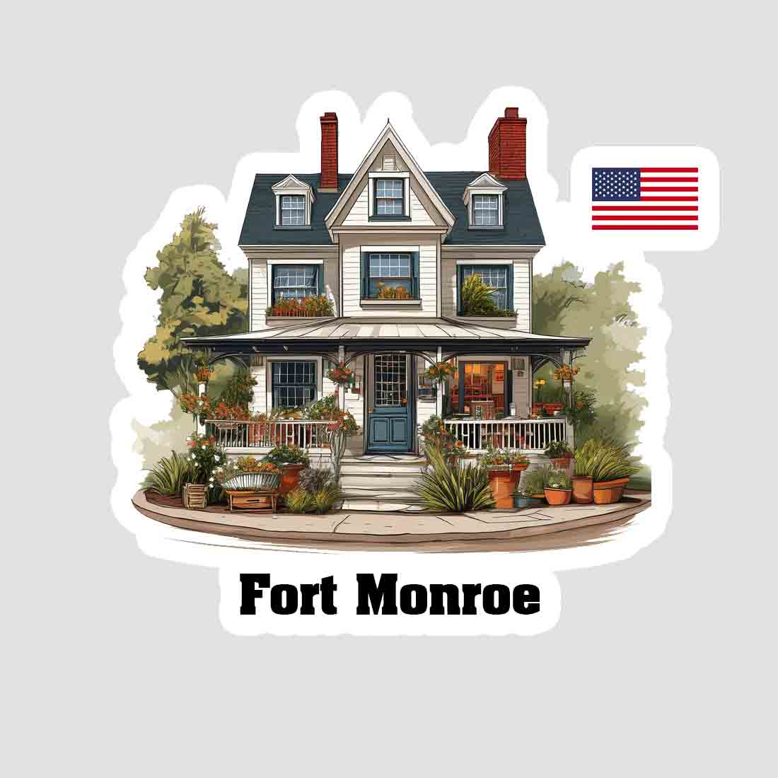 Fort Monroe Home Town Office Shop USA Sticker