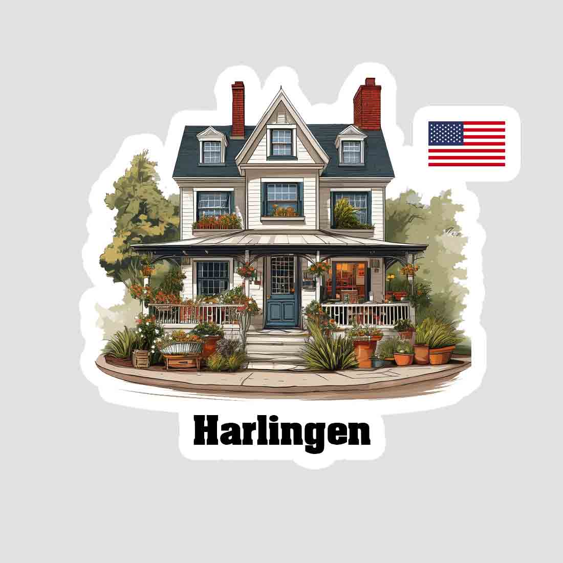 Harlingen Home Town Office Shop USA Sticker