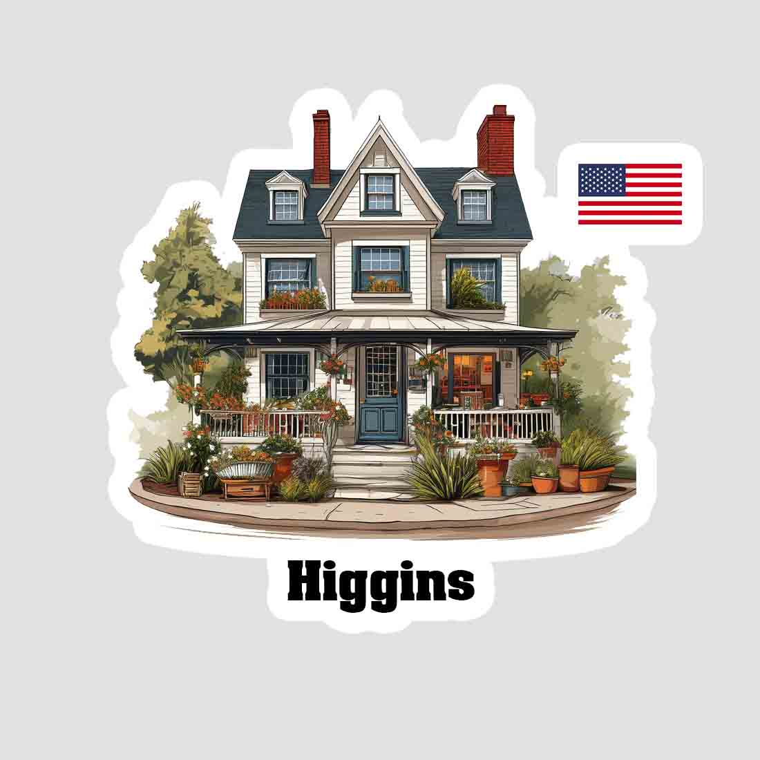 Higgins Home Town Office Shop USA Sticker