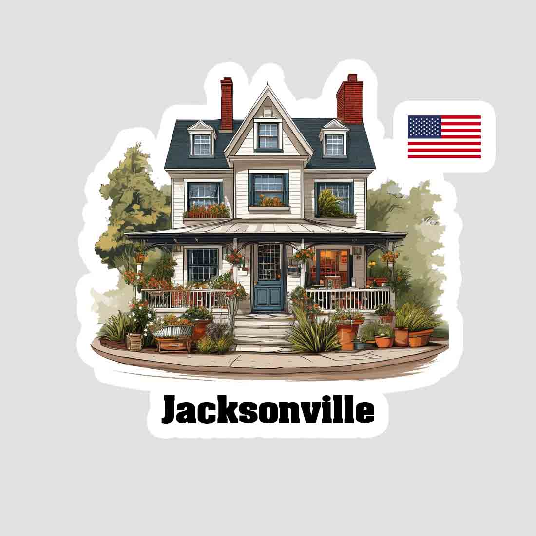 Jacksonville Home Town Office Shop USA Sticker