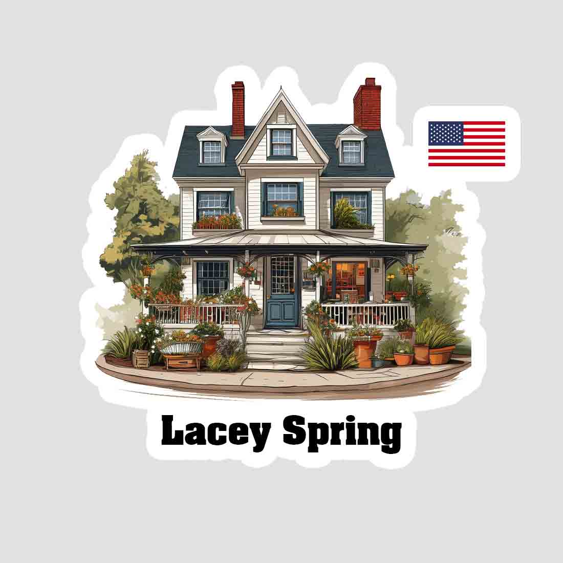 Lacey Spring Home Town Office Shop USA Sticker