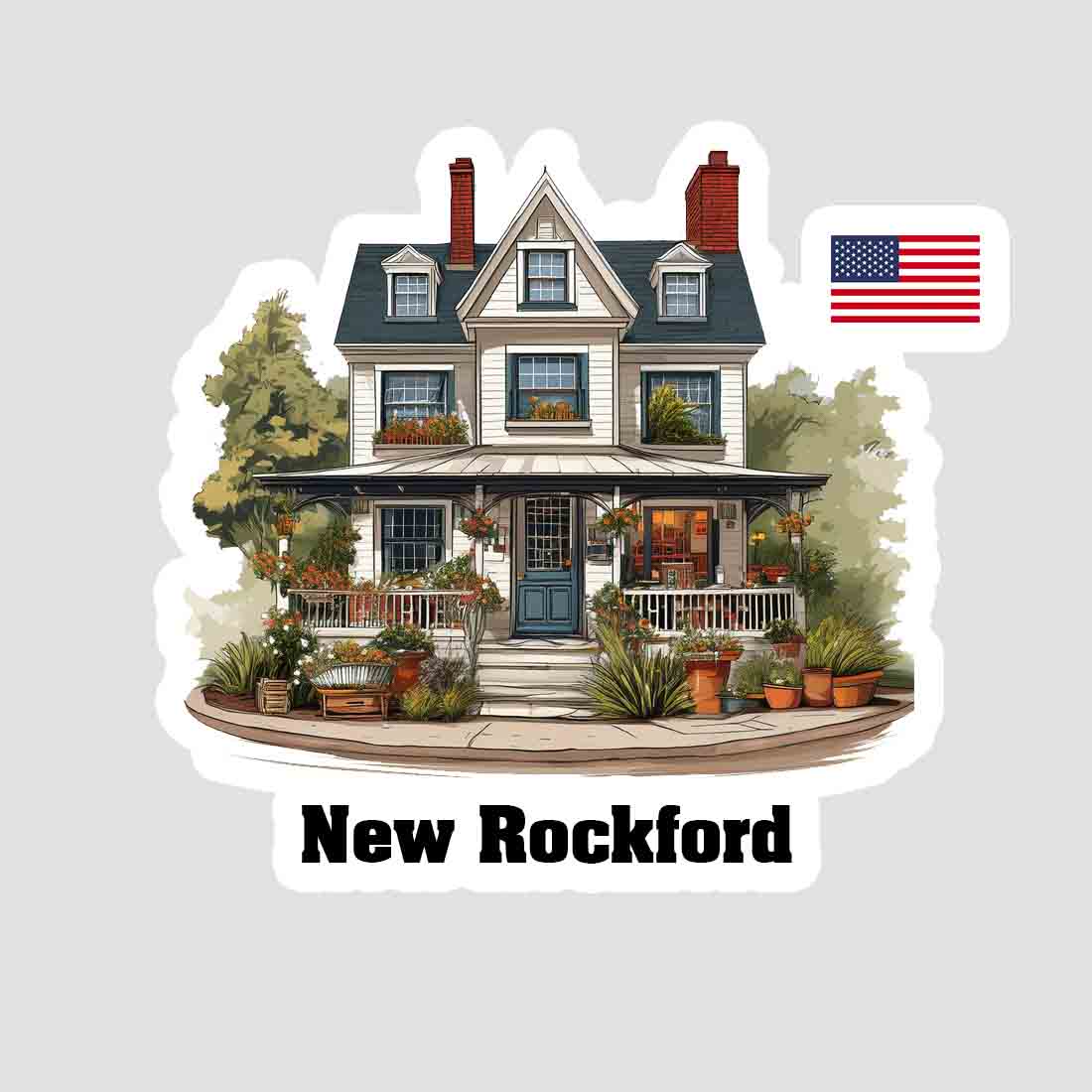 New Rockford Home Town Office Shop USA Sticker