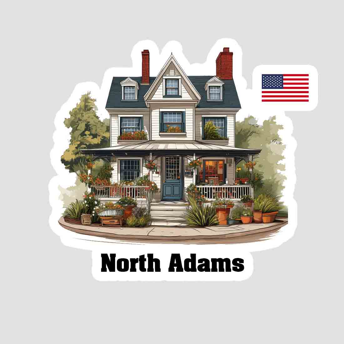 North Adams Home Town Office Shop USA Sticker