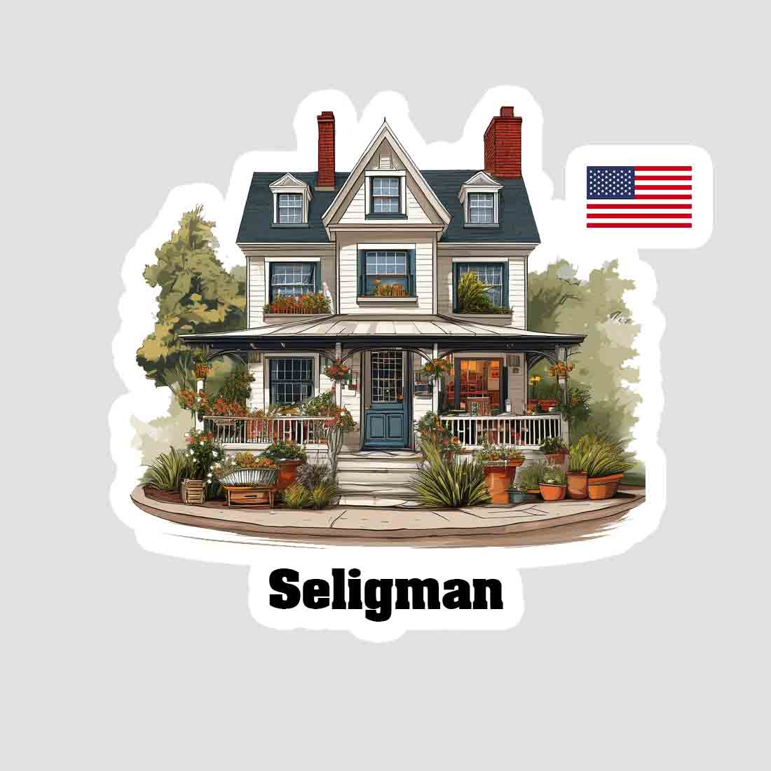 Seligman Home Town Office Shop USA Sticker