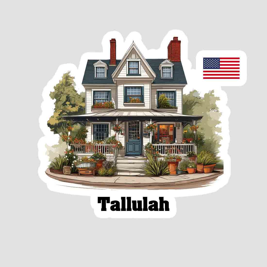 Tallulah Home Town Office Shop USA Sticker