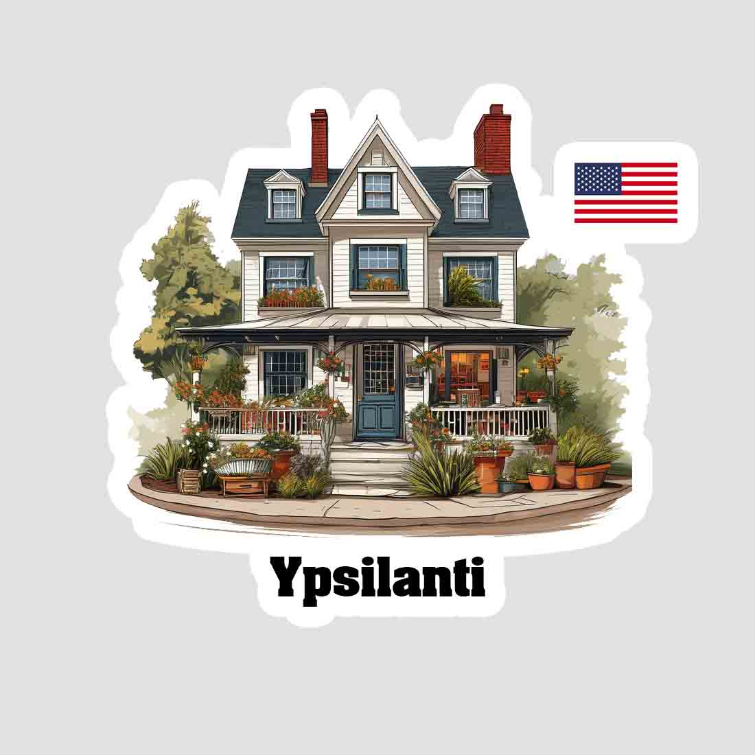Ypsilanti Home Town Office Shop USA Sticker
